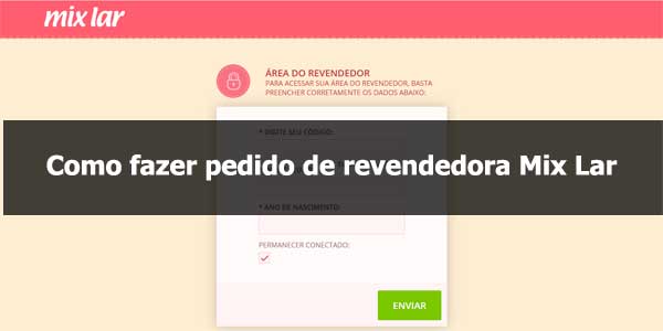 Como fazer pedido de revendedora Mix Lar