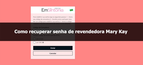 Como recuperar senha de revendedora Mary Kay