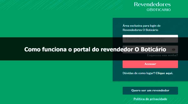 Portal do revendedor O Boticário