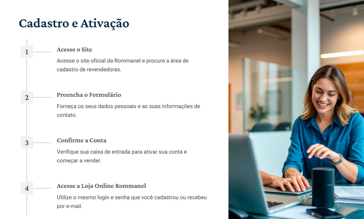Cadastro e acesso na loja online Rommanel
